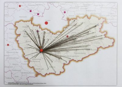 Fadengrafik - Darstellung Verteilung der Teilnehmer im Landkreis 2014